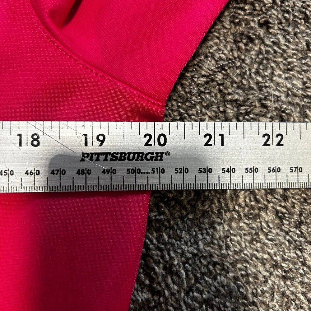 Adidas Track Jacket Unisex Large Pink Excellent 3-Stripes Full Zip Mock Neck - Picture 5 of 5